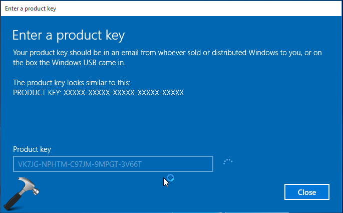 enter a product key